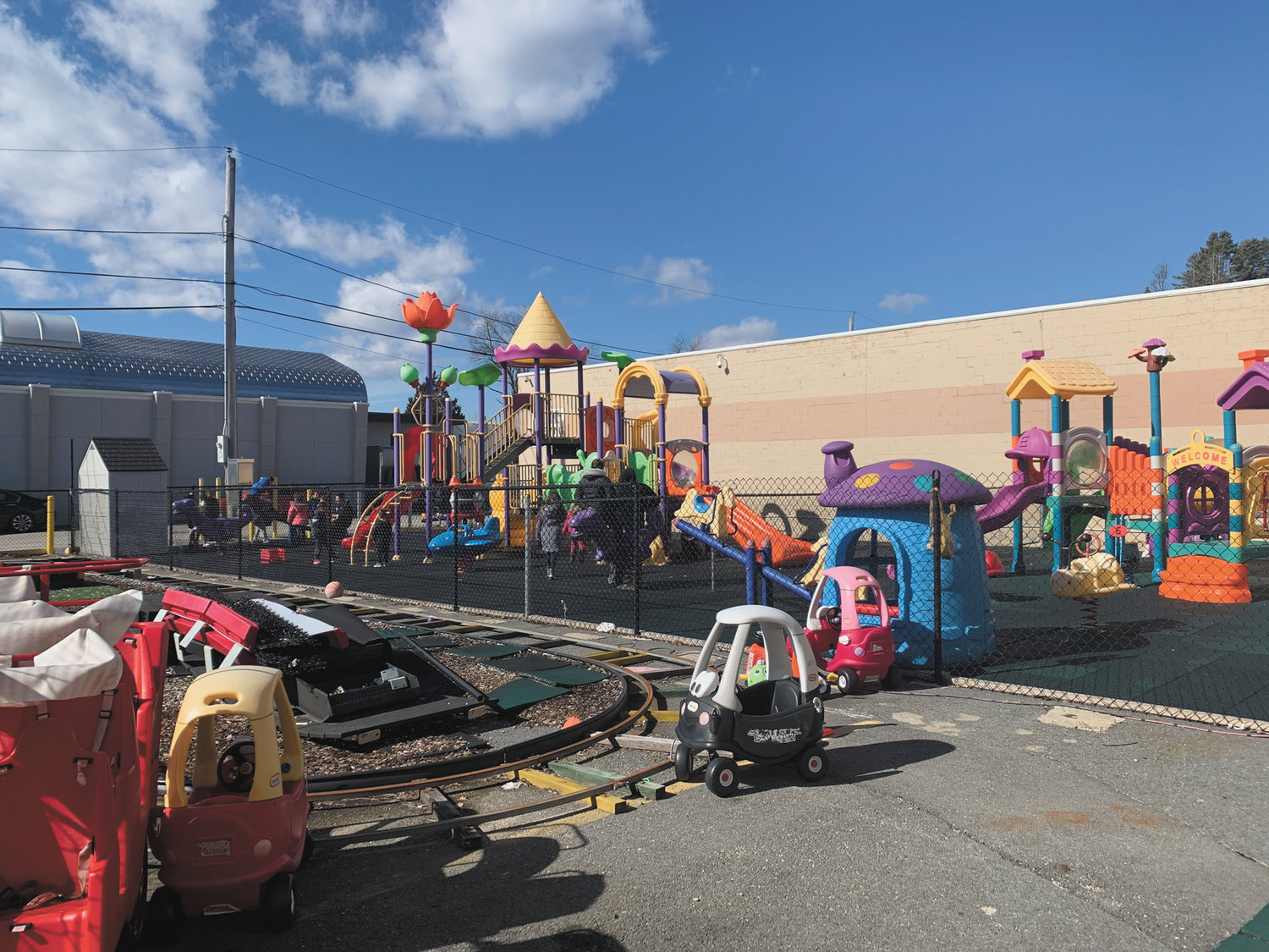 This bright and colorful playground is divided according to age levels and is the perfect place for energetic children to play this summer. Summer programs are open for enrollmeent!